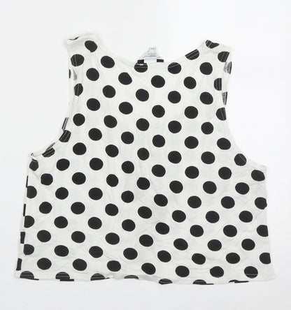 Womens UK Size M New Look White Cropped Tank