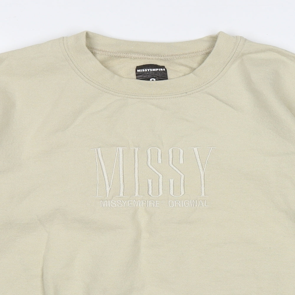 Missy Womens Beige  Polyester Pullover Sweatshirt Size 8  Pullover