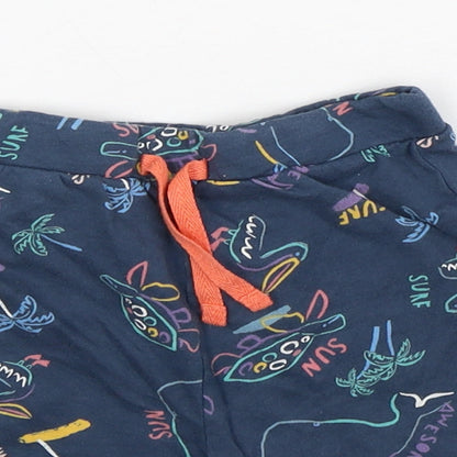 Primark Boys Blue Animal Print Cotton Sweatpants Trousers Size 12-18 Months   - Shorts