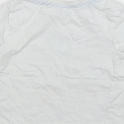 Jeff&CO Boys White  Cotton Basic T-Shirt Size 18-24 Months Round Neck