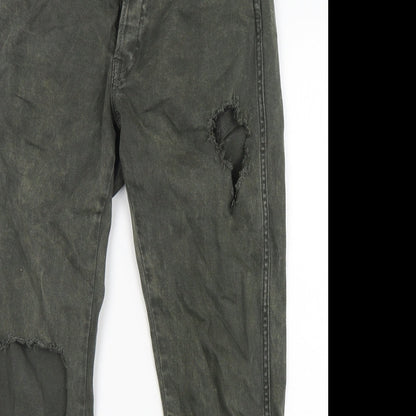 Zara Womens Green  Cotton Skinny Jeans Size 32 in L28 in Regular