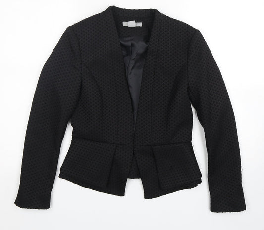 H&M Womens Black  Polyester Jacket Blazer Size 8