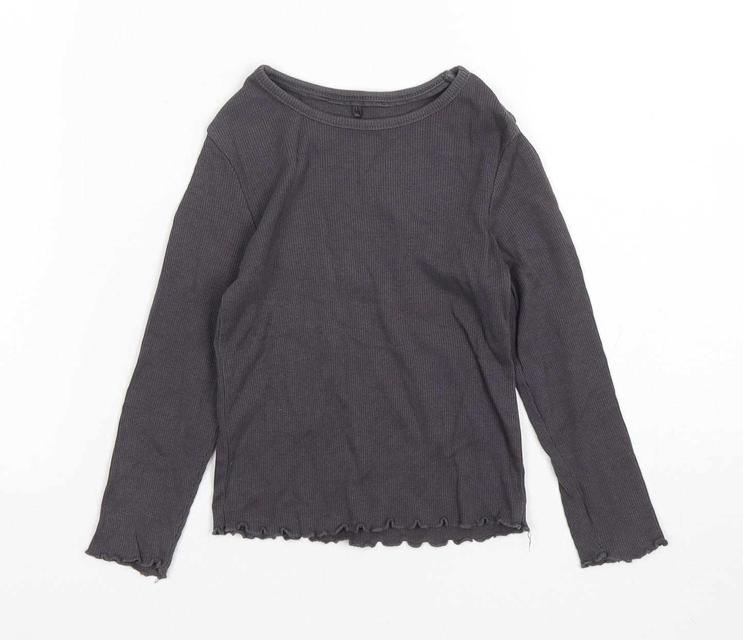 George Boys Grey  Cotton Basic T-Shirt Size 3-4 Years Round Neck