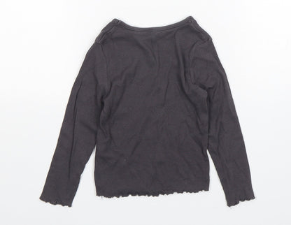 George Boys Grey  Cotton Basic T-Shirt Size 3-4 Years Round Neck