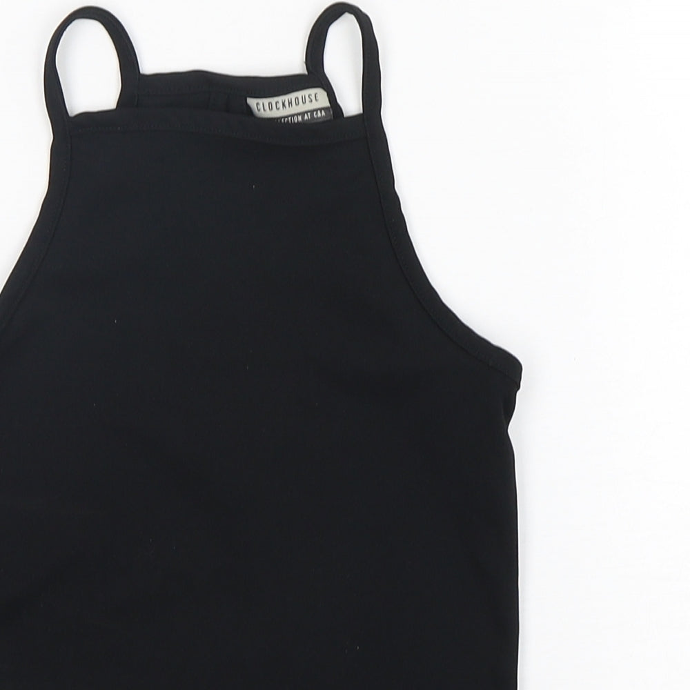 Clockhouse Womens Black  Polyester Camisole Tank Size 8 Square Neck