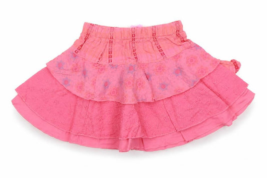 IKKS Girls Pink Geometric Cotton Skater Skirt Size 18 Months