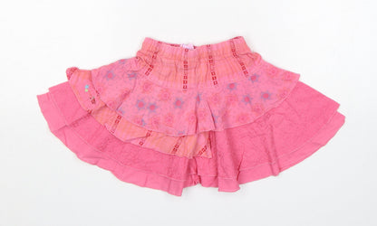 IKKS Girls Pink Geometric Cotton Skater Skirt Size 18 Months
