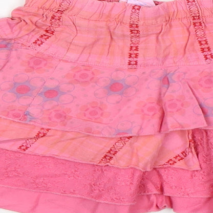 IKKS Girls Pink Geometric Cotton Skater Skirt Size 18 Months