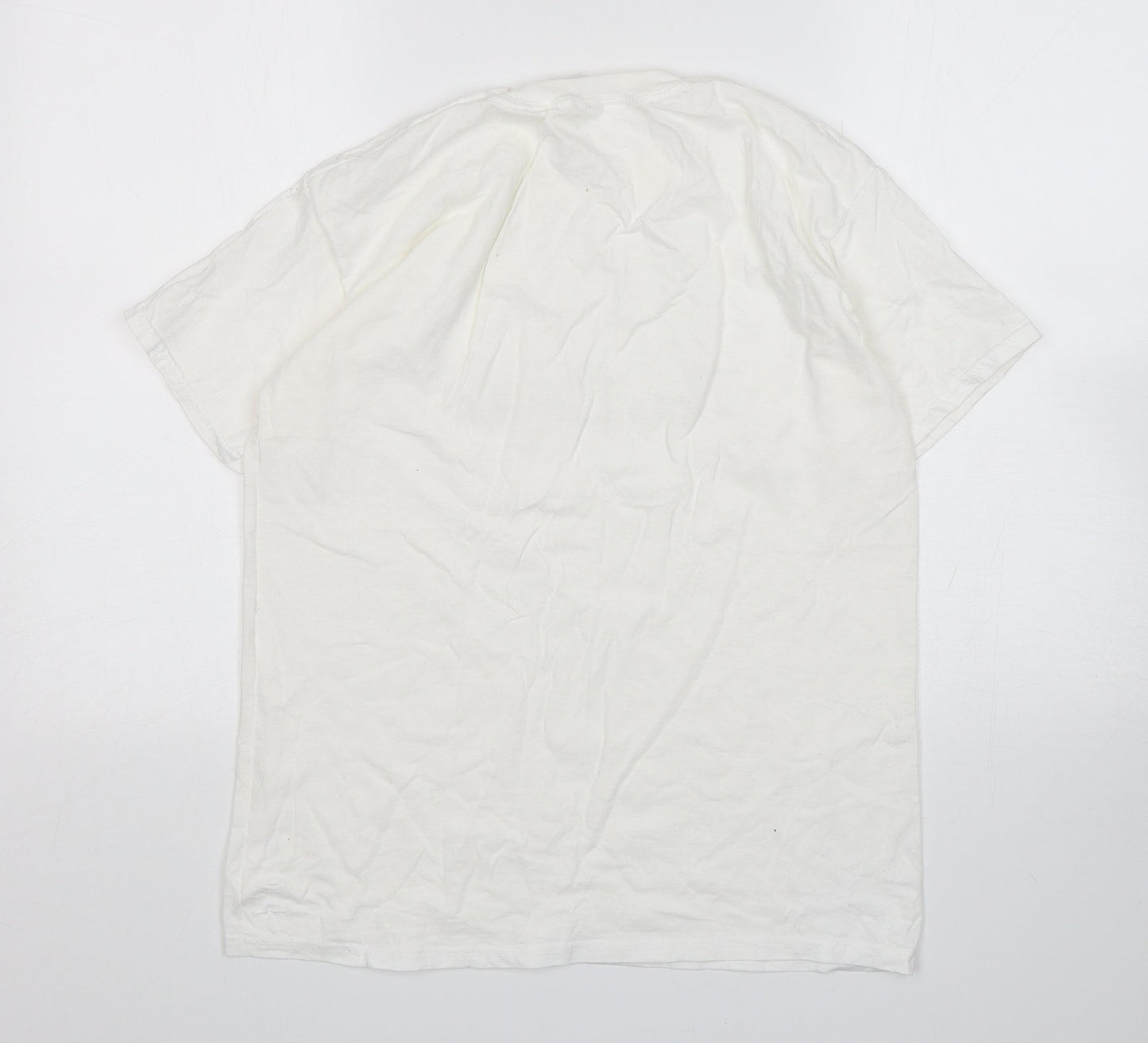 Fruit of the Loom Womens White  Cotton Basic T-Shirt Size M Round Neck - The Bride