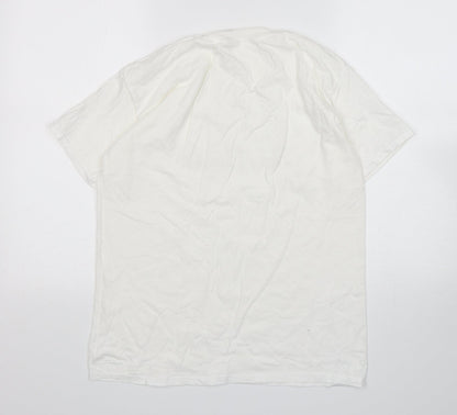 Fruit of the Loom Womens White  Cotton Basic T-Shirt Size M Round Neck - The Bride