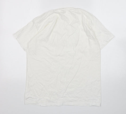 Fruit of the Loom Womens White  Cotton Basic T-Shirt Size M Round Neck - The Bride