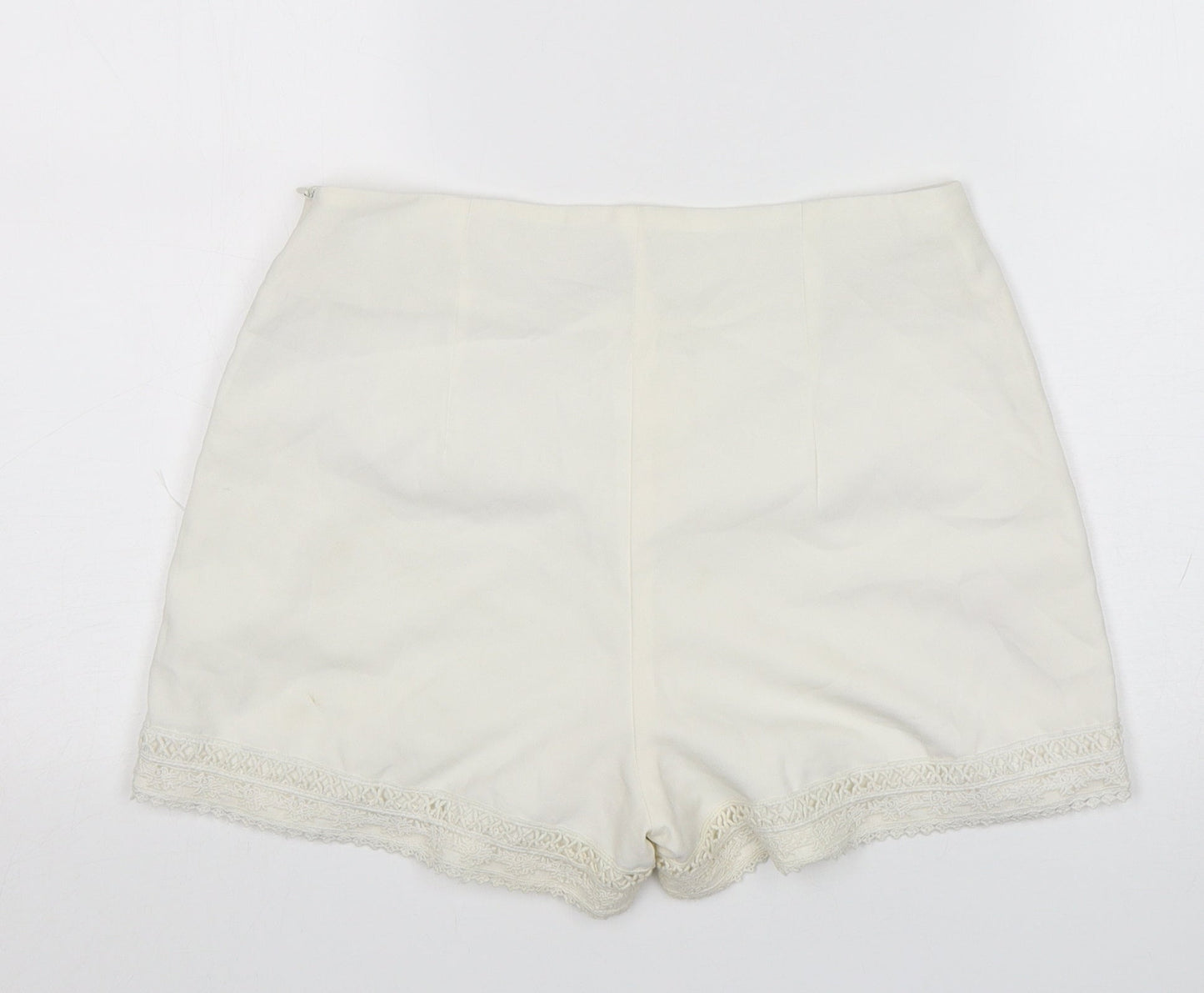Boohoo Womens White  Polyester Sailor Shorts Size 10 L3 in Regular Zip