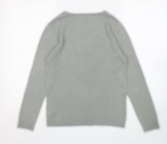 Primark Womens Grey V-Neck  Acrylic Pullover Jumper Size 6