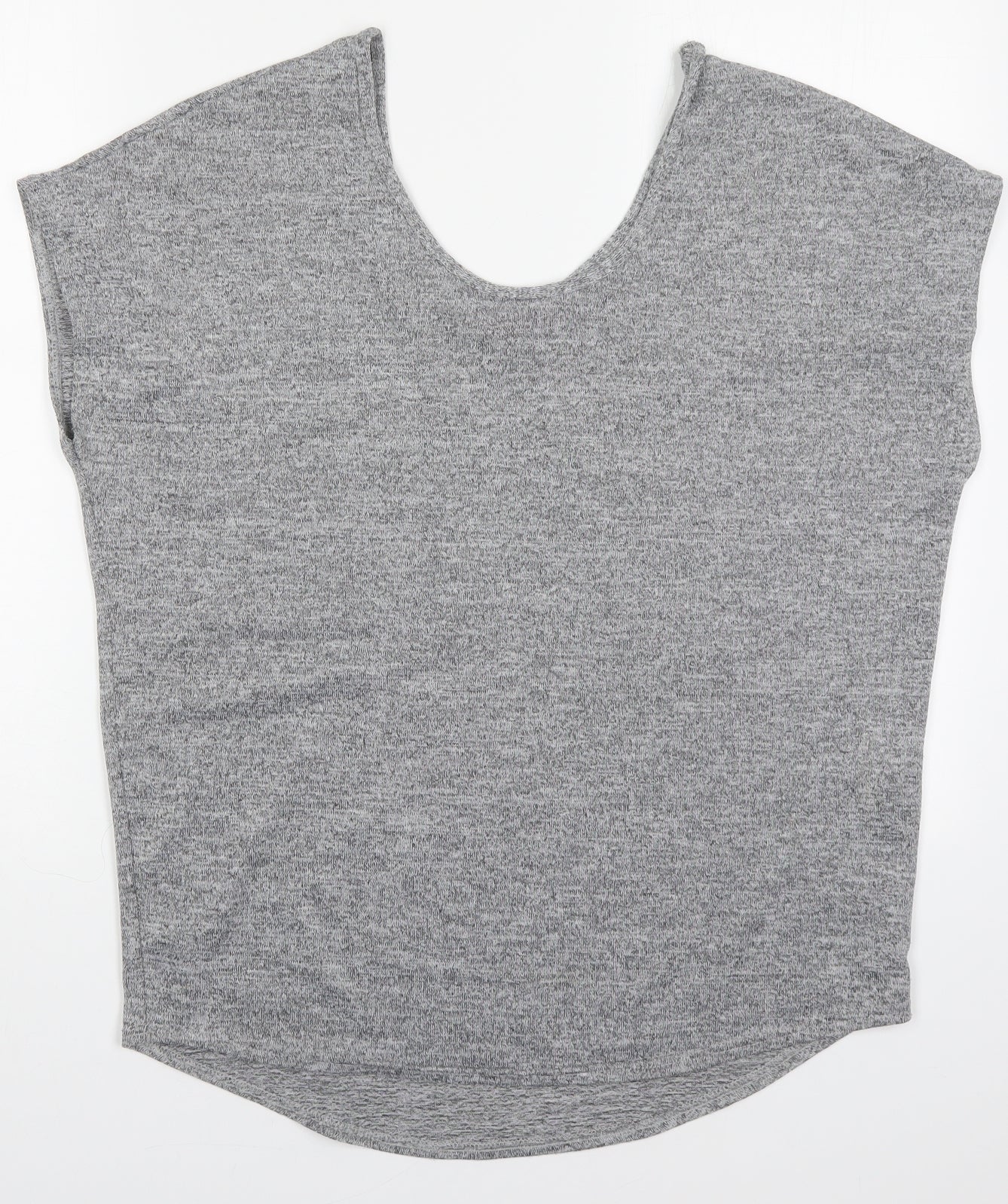 Boohoo Womens Grey  Polyester Basic T-Shirt Size 8 Round Neck