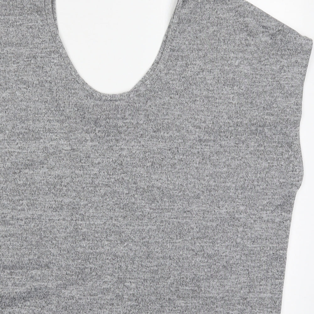 Boohoo Womens Grey  Polyester Basic T-Shirt Size 8 Round Neck