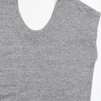 Boohoo Womens Grey  Polyester Basic T-Shirt Size 8 Round Neck