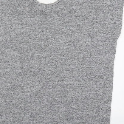 Boohoo Womens Grey  Polyester Basic T-Shirt Size 8 Round Neck