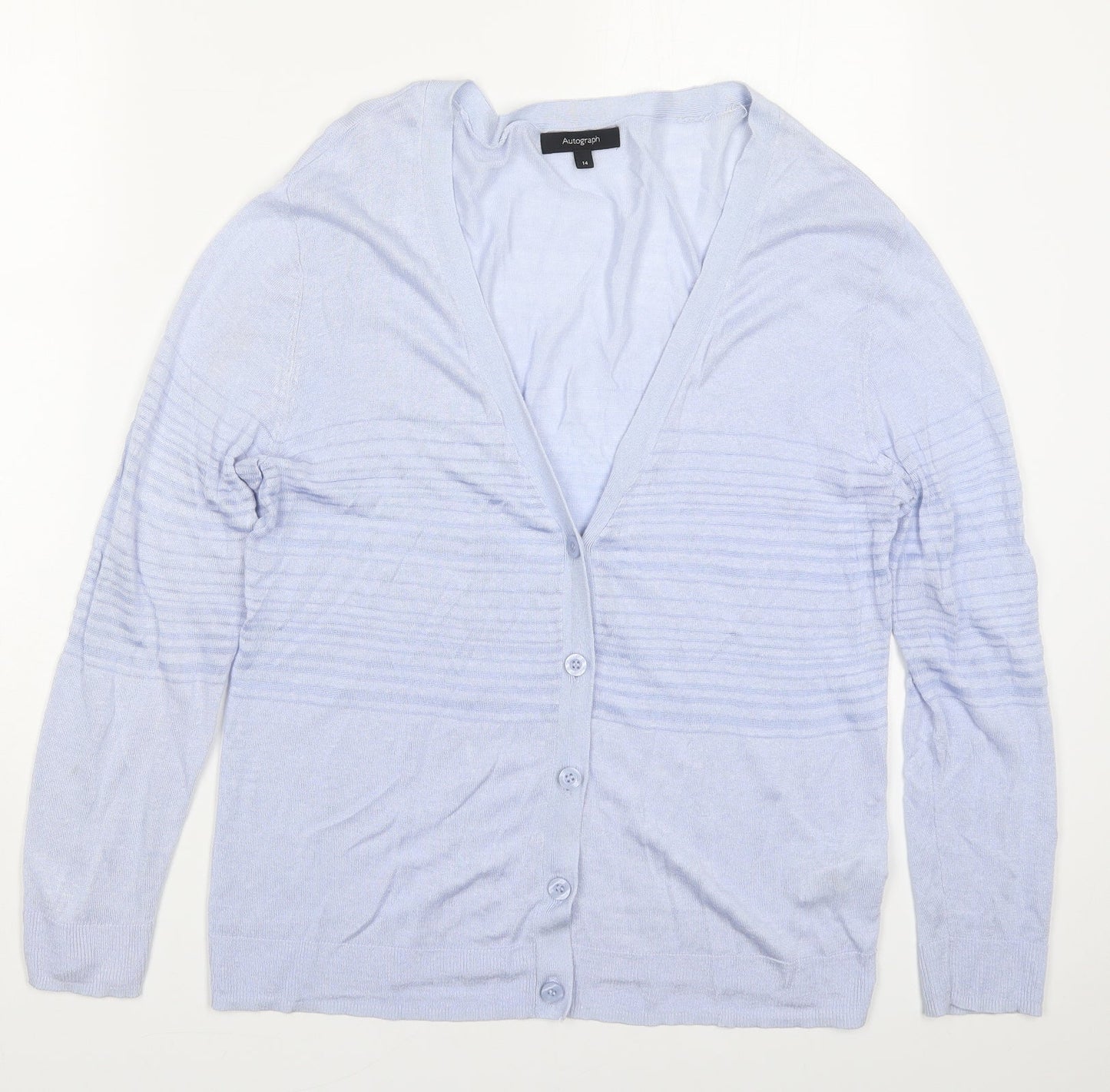 Womens UK Size 14 Marks and Spencer Blue Cardigan Jumper