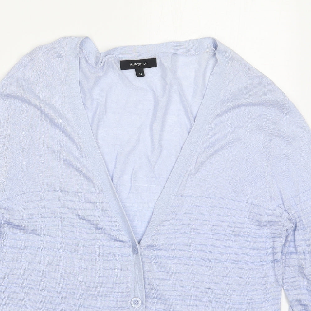 Womens UK Size 14 Marks and Spencer Blue Cardigan Jumper
