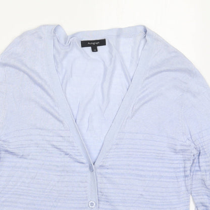 Womens UK Size 14 Marks and Spencer Blue Cardigan Jumper