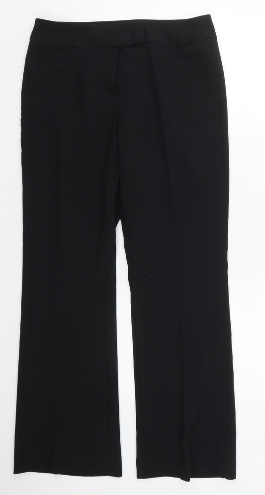 George Womens Black  Polyester Trousers  Size 10 L29 in Regular Hook & Eye