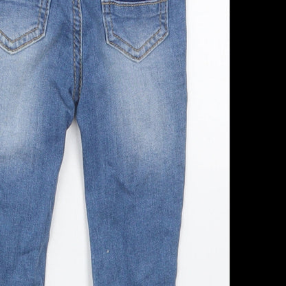 Mayoral Baby Blue  Cotton Capri Jeans Size 3-6 Months  Button