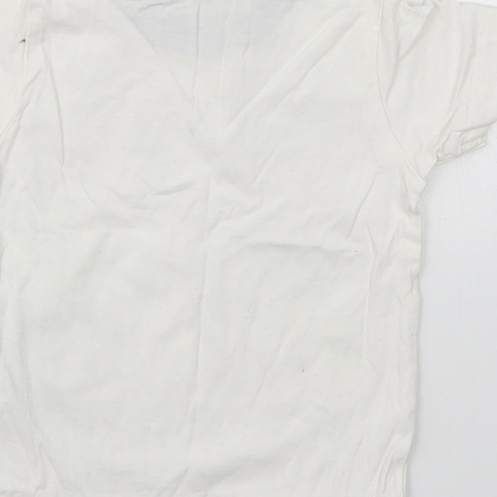 Nutmeg Boys White  Cotton Basic T-Shirt Size 12-18 Months Crew Neck Pullover - Super Hero Let's Go Make Some Noise