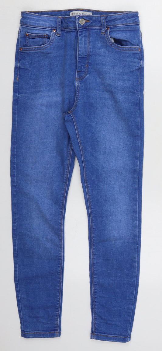 Denim Co Womens Blue  Cotton Skinny Jeans Size 10 L25 in Regular Button