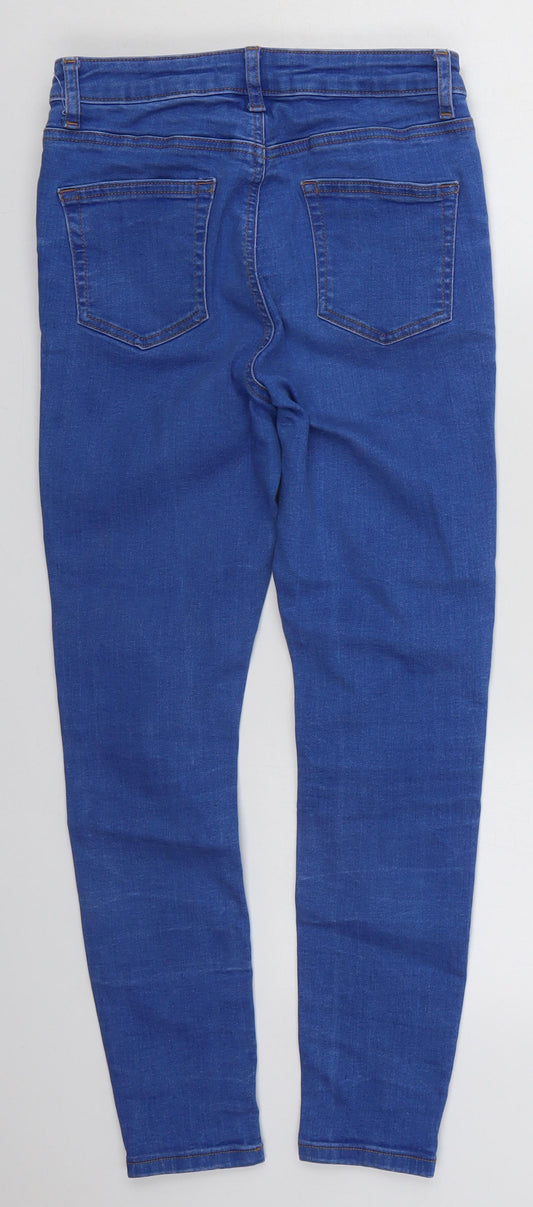 Denim Co Womens Blue  Cotton Skinny Jeans Size 10 L25 in Regular Button