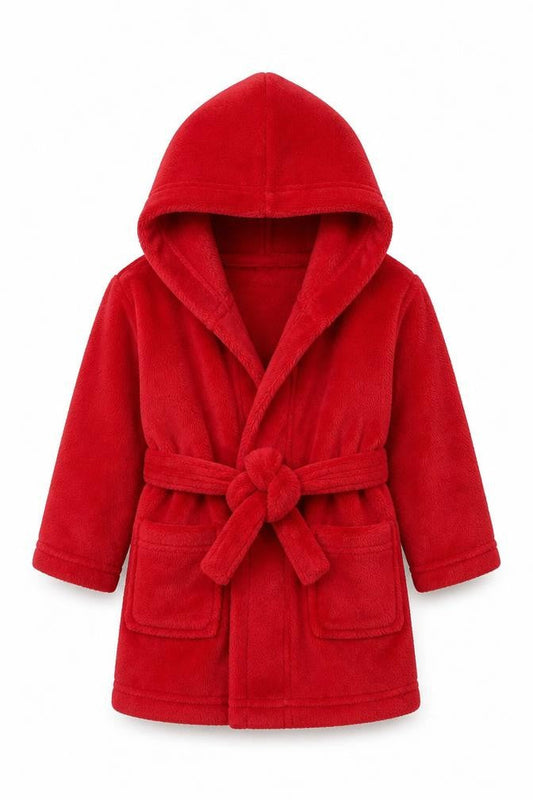 Primark Baby Red Solid Polyester Kimono Robe Size 9-12 Months  Tie