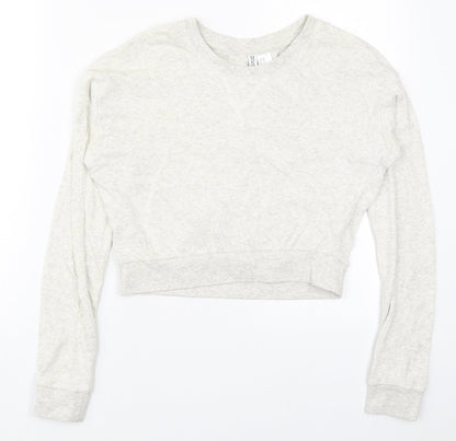 H&M Womens Grey  Cotton Pullover Sweatshirt Size XS  Pullover