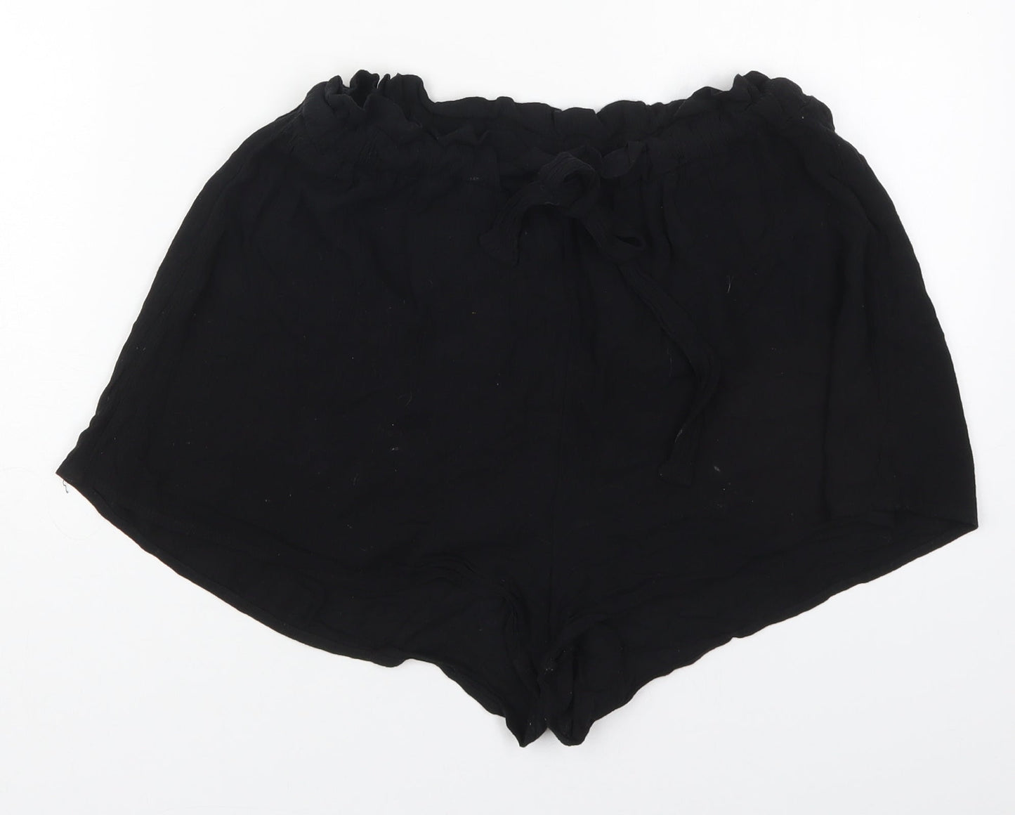 H&M Womens Black  Viscose Mom Shorts Size 10  Regular