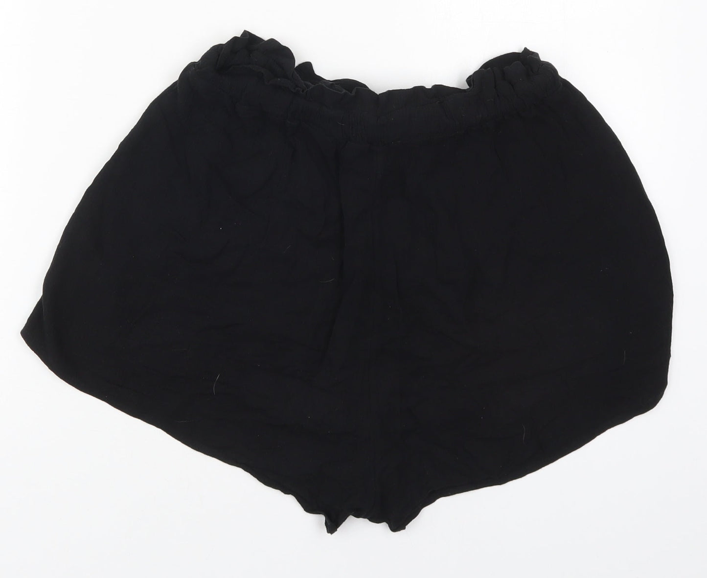H&M Womens Black  Viscose Mom Shorts Size 10  Regular