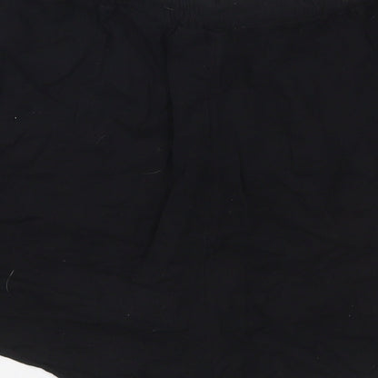 H&M Womens Black  Viscose Mom Shorts Size 10  Regular