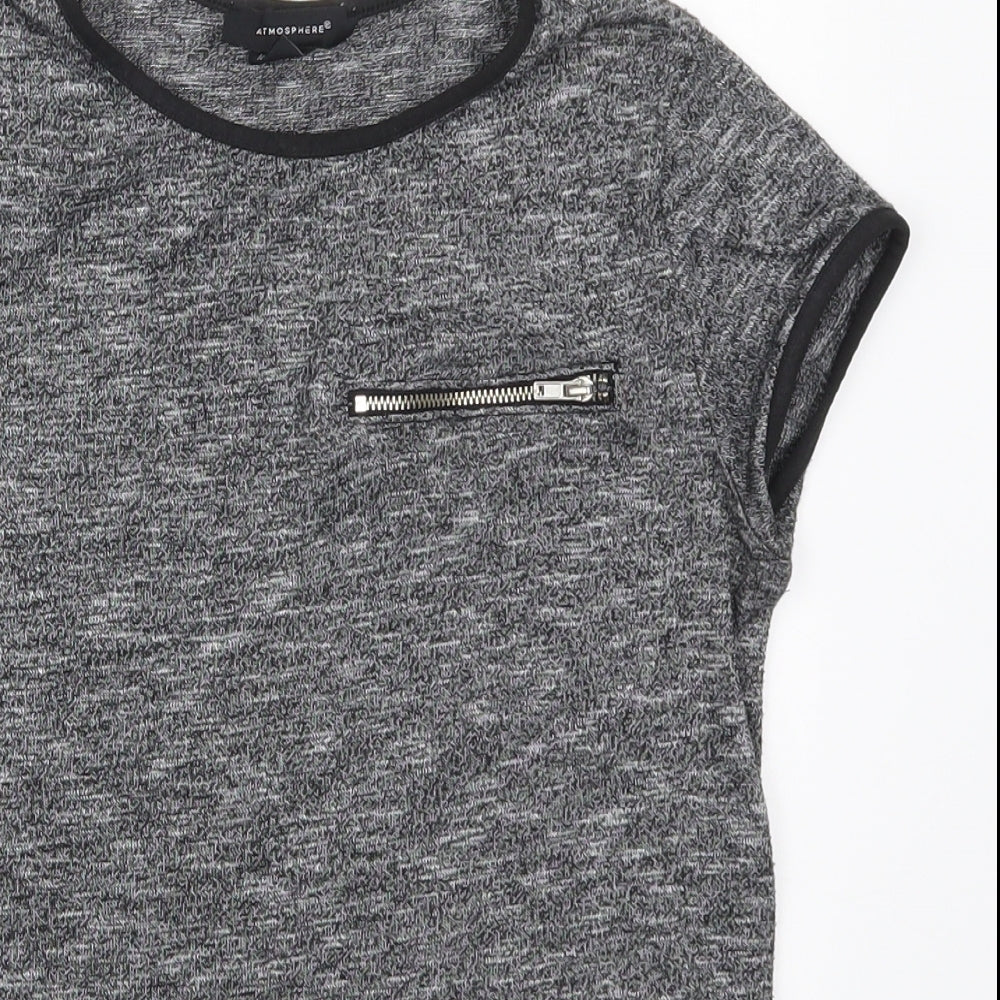 Womens UK Size 6 Atmosphere Grey Basic T-Shirt