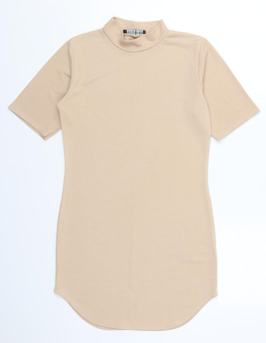 Womens UK Size 10 Cameo Rose Beige Basic T-Shirt