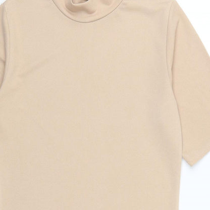 Womens UK Size 10 Cameo Rose Beige Basic T-Shirt