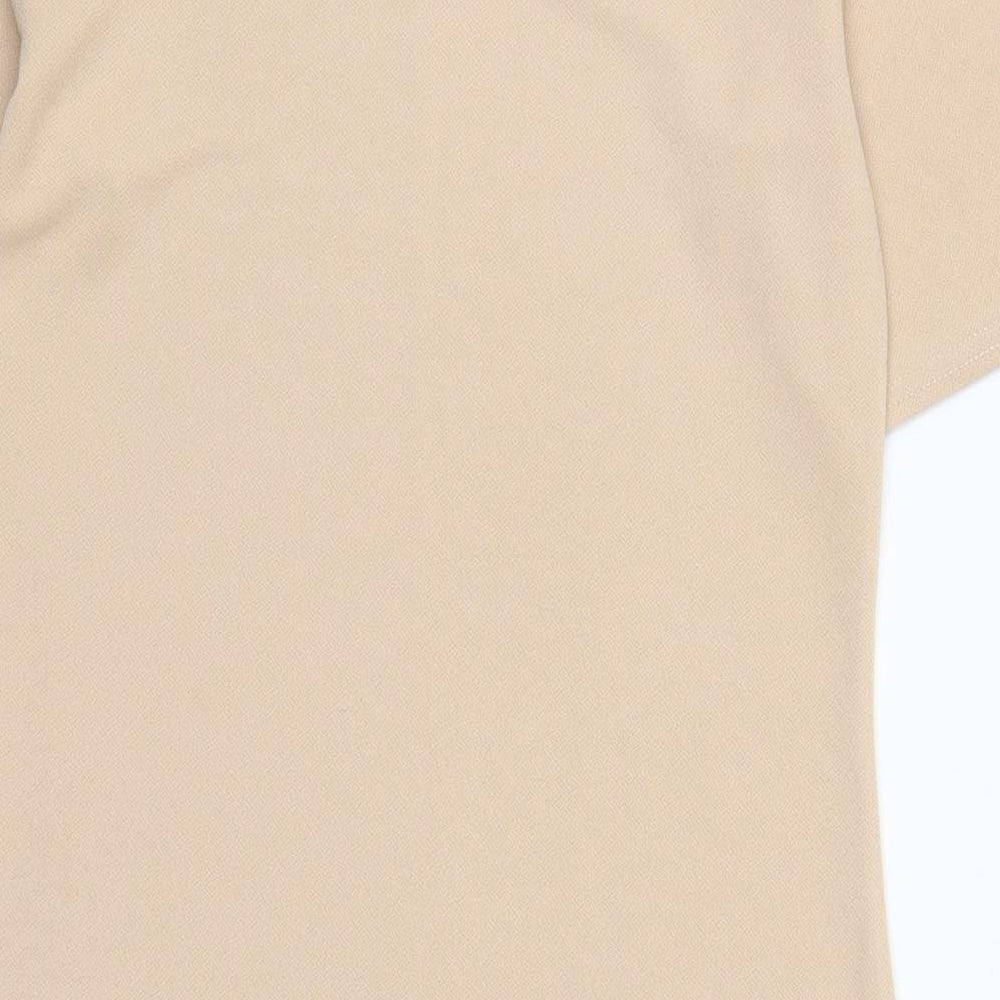 Womens UK Size 10 Cameo Rose Beige Basic T-Shirt