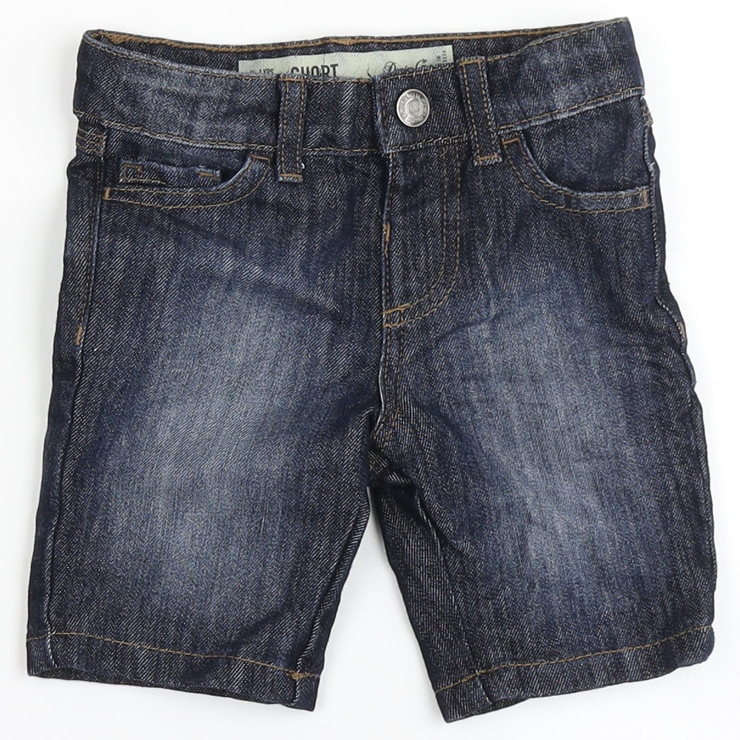 Denim & Co. Boys Blue  Cotton Cropped Jeans Size 18-24 Months  Button - Shorts