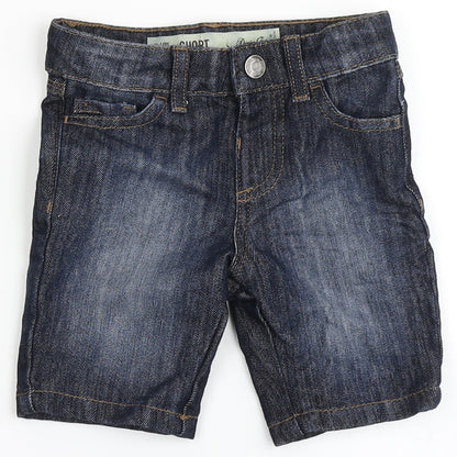 Denim & Co. Boys Blue  Cotton Cropped Jeans Size 18-24 Months  Button - Shorts