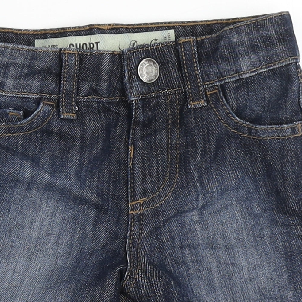 Denim & Co. Boys Blue  Cotton Cropped Jeans Size 18-24 Months  Button - Shorts