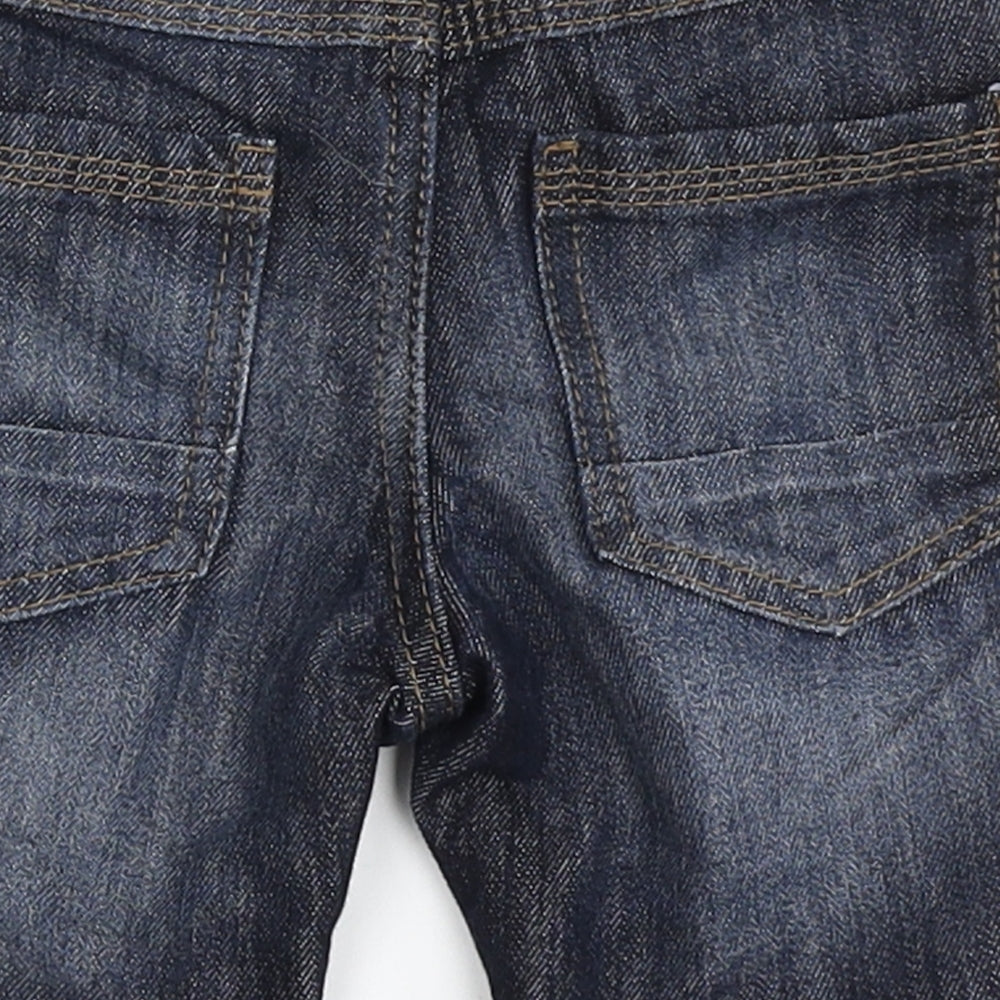Denim & Co. Boys Blue  Cotton Cropped Jeans Size 18-24 Months  Button - Shorts