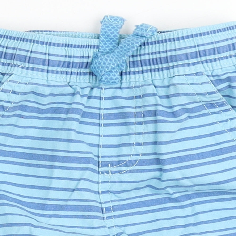 So Cute Boys Blue Striped 100% Cotton Cropped Trousers Size 12-18 Months   - Shorts