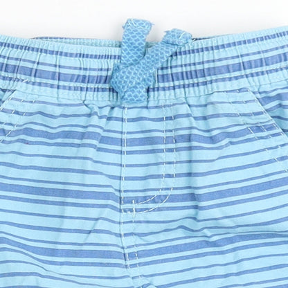 So Cute Boys Blue Striped 100% Cotton Cropped Trousers Size 12-18 Months   - Shorts