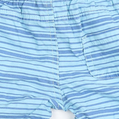 So Cute Boys Blue Striped 100% Cotton Cropped Trousers Size 12-18 Months   - Shorts