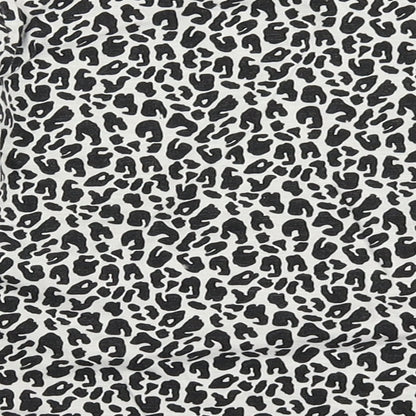 Matalan Girls Ivory Animal Print 100% Cotton Basic T-Shirt Size 4 Years Round Neck