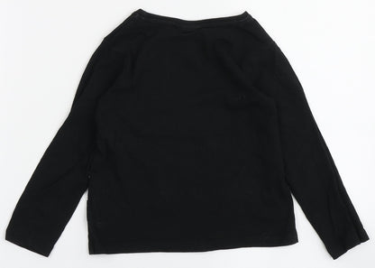 Matalan Girls Black  100% Cotton Basic T-Shirt Size 4 Years Round Neck  - Be You