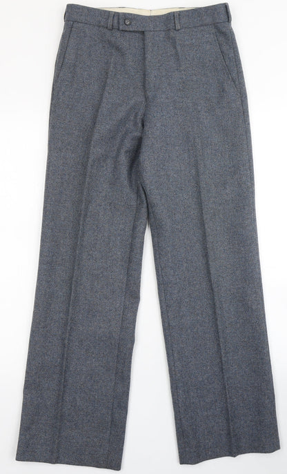 Mens UK Size  C&A Regular Fit Dress Pants Blue Trousers