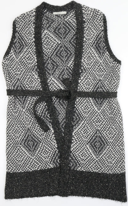 George Womens Grey V-Neck  Acrylic Cardigan Jumper Size 14