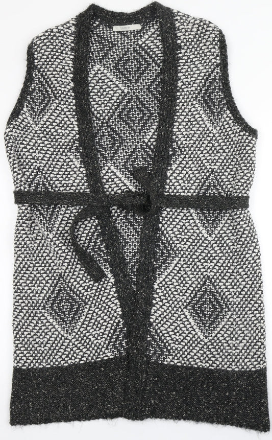 George Womens Grey V-Neck  Acrylic Cardigan Jumper Size 14